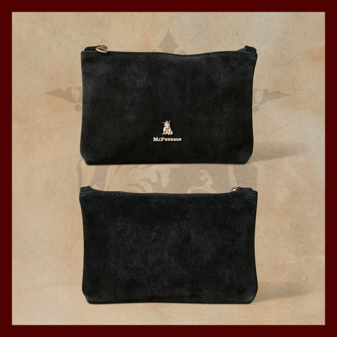Axel Black Suede Leather Valuables Pouch