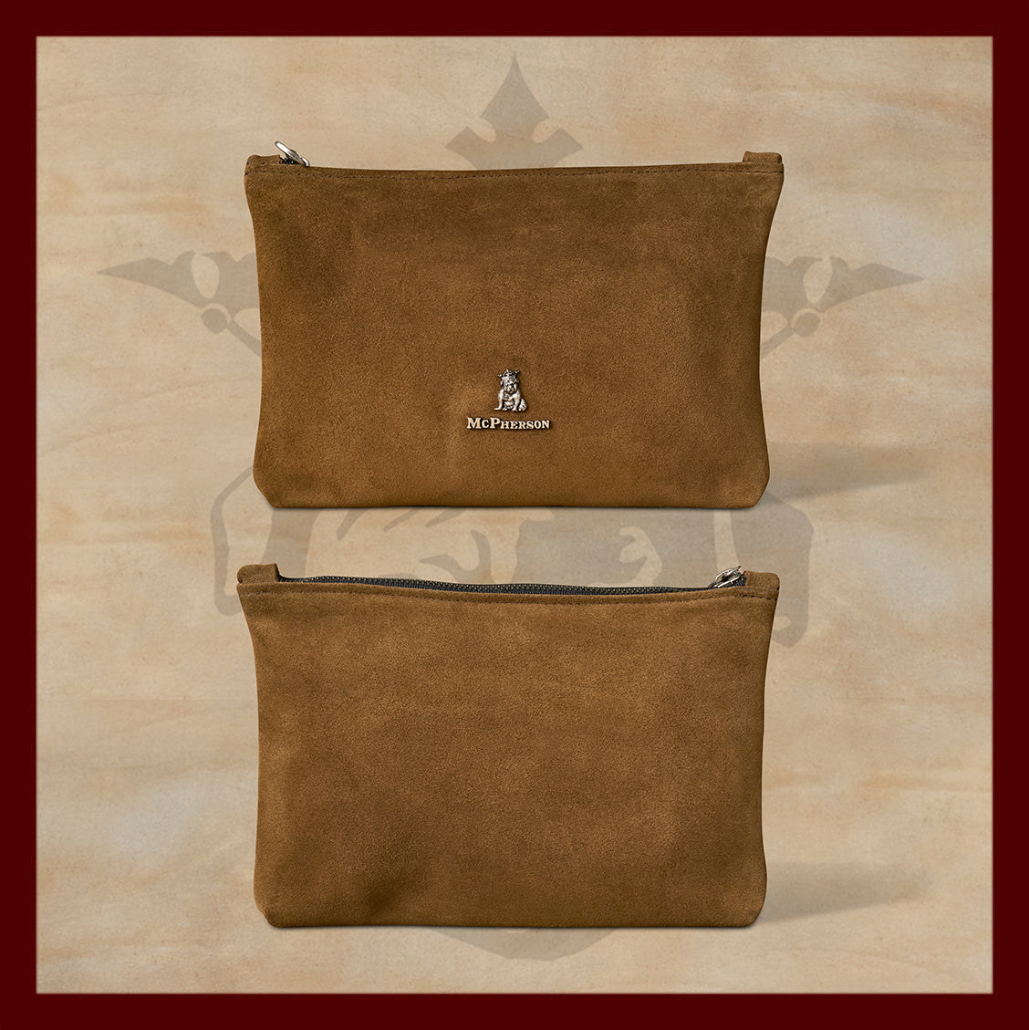 Axel Chestnut Suede Leather Valuables Pouch