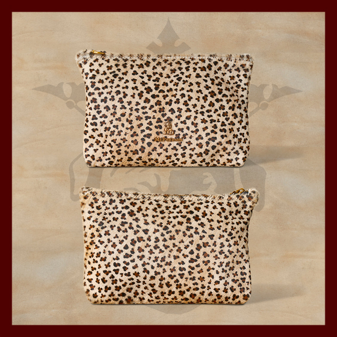 Axel Light Leopard Leather Print Valuables Pouch