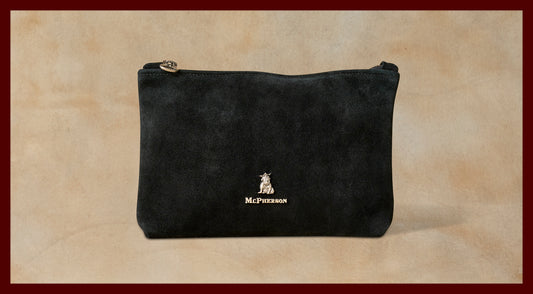 Axel Black Suede Leather Valuables Pouch