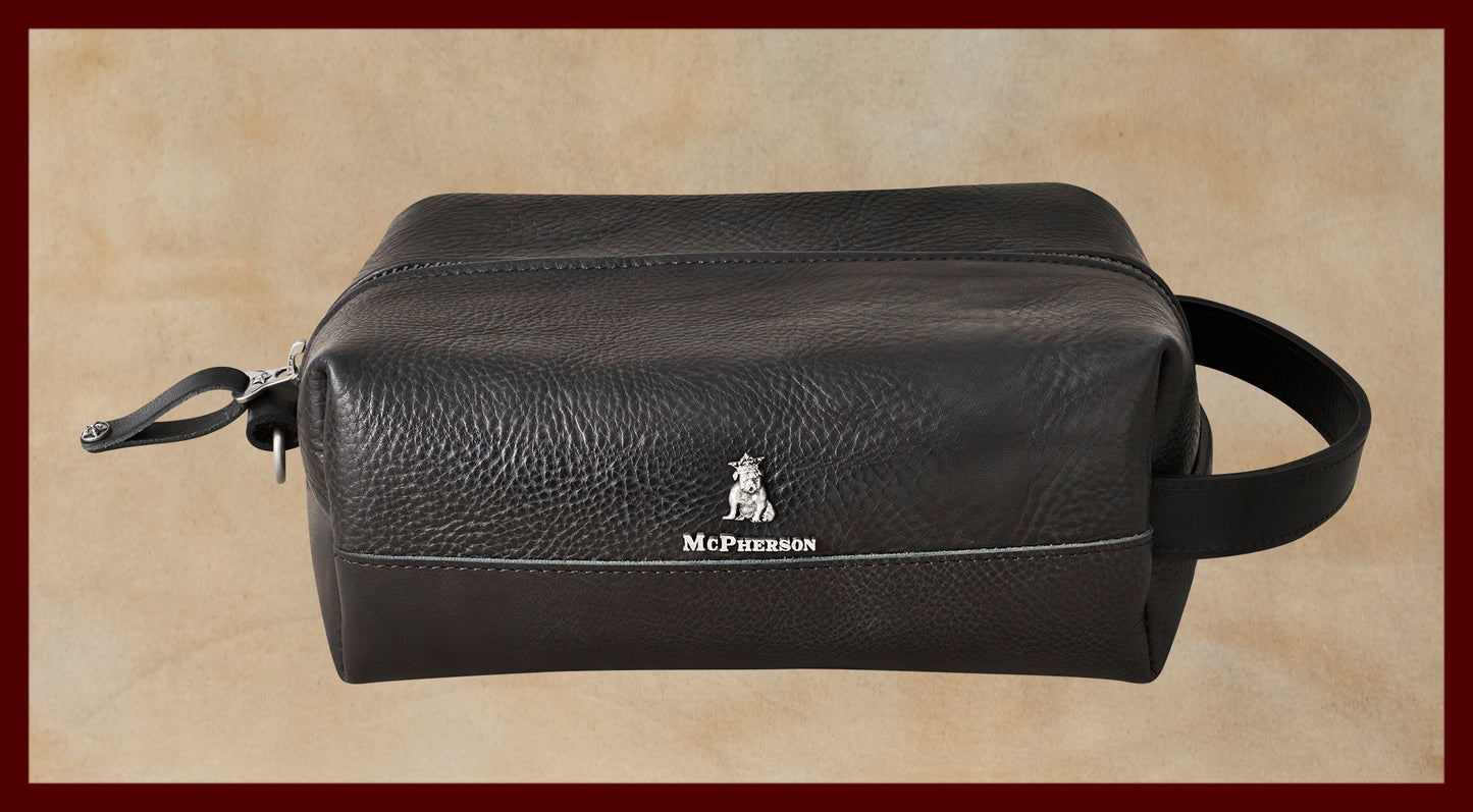 Baxter Toiletry Case Vegetable Tanned Cowhide-Black