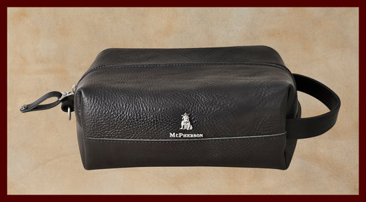 Baxter Black Leather Toiletry Case