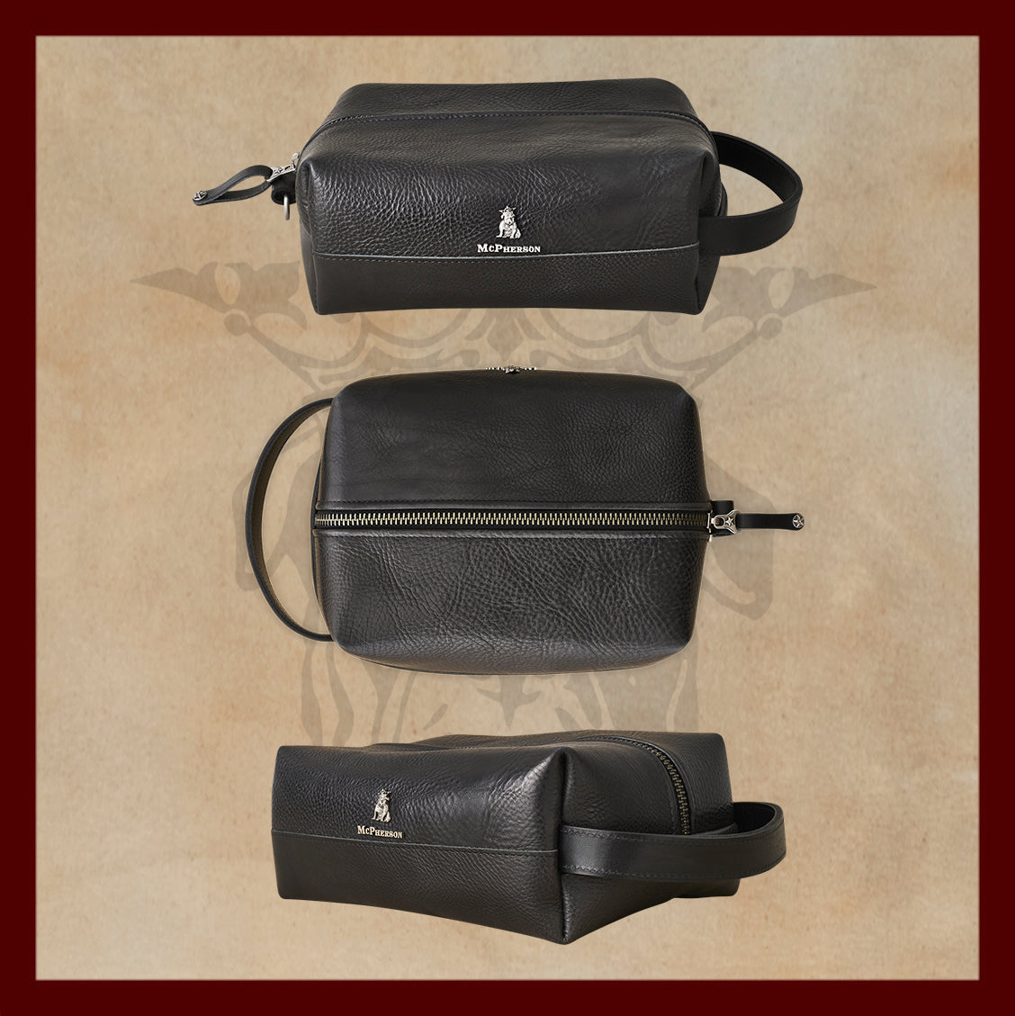 Baxter Black Leather Toiletry Case