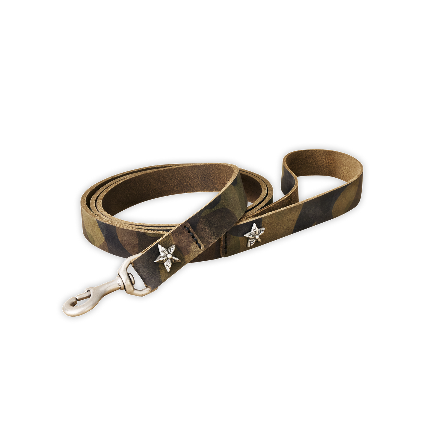 Bubba Dog Leash Vegetable Tanned Cowhide-Camouflage Large
