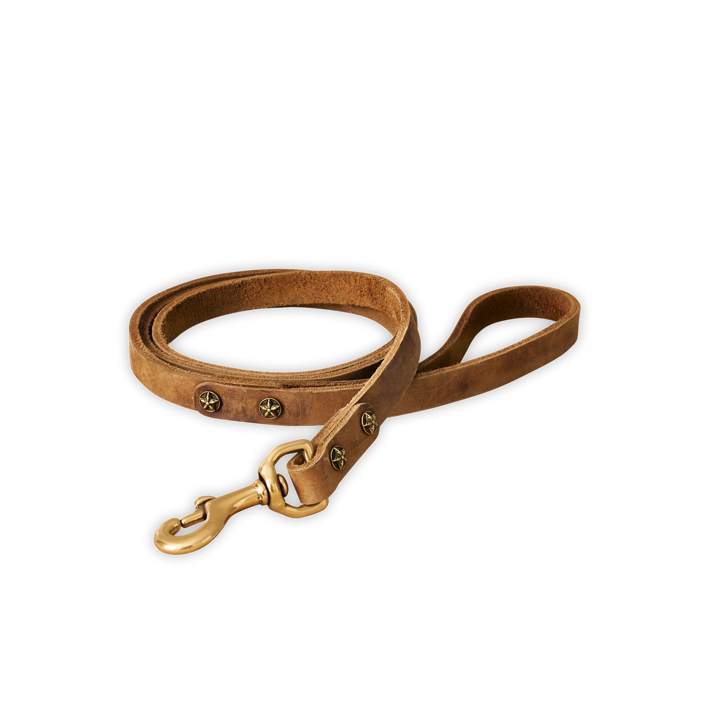 Bubba Dog Leash Distressed Nubuck Cowhide-Chestnut Small