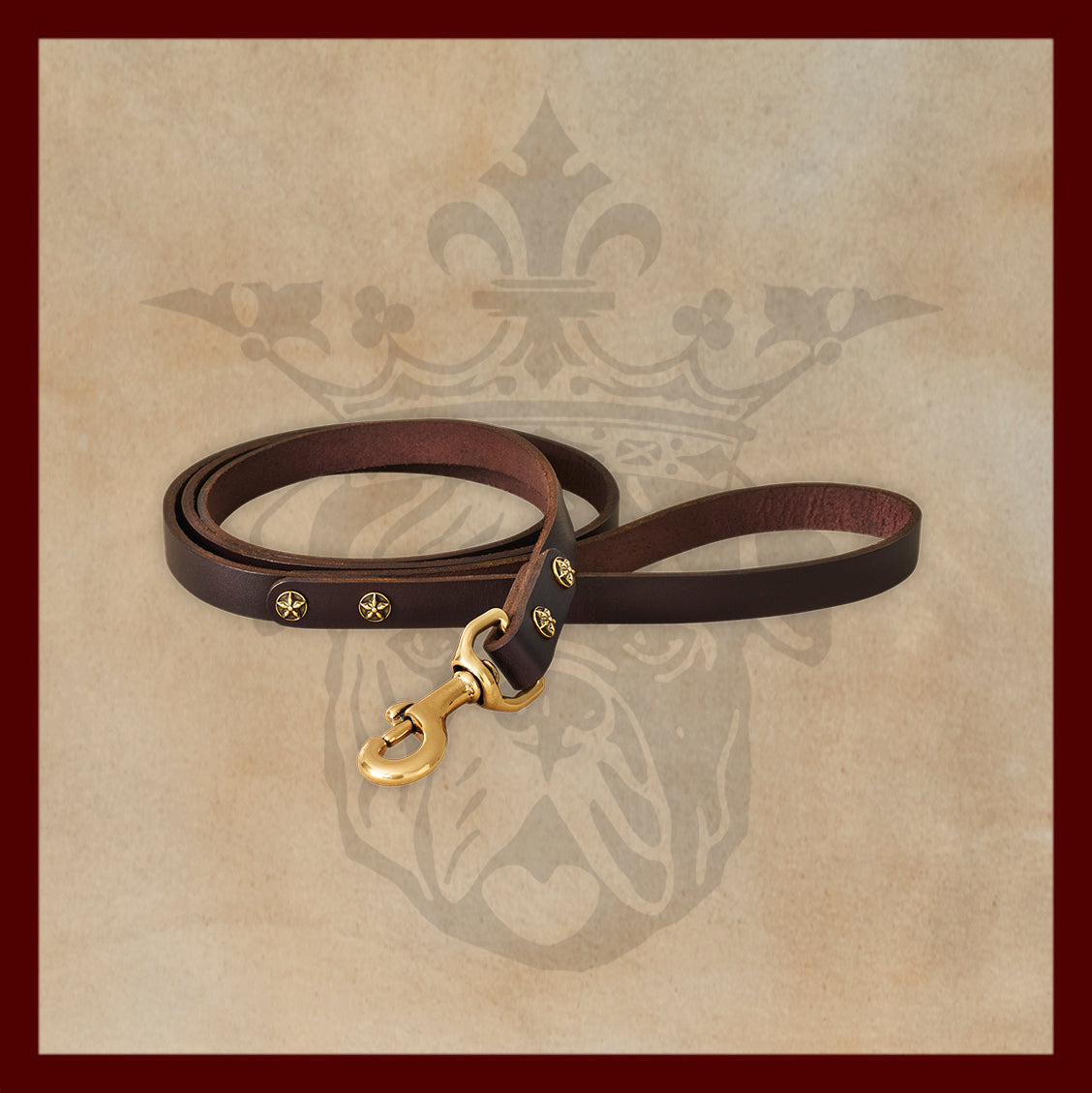 Bubba Dark Brown Leather Dog Leash-Small