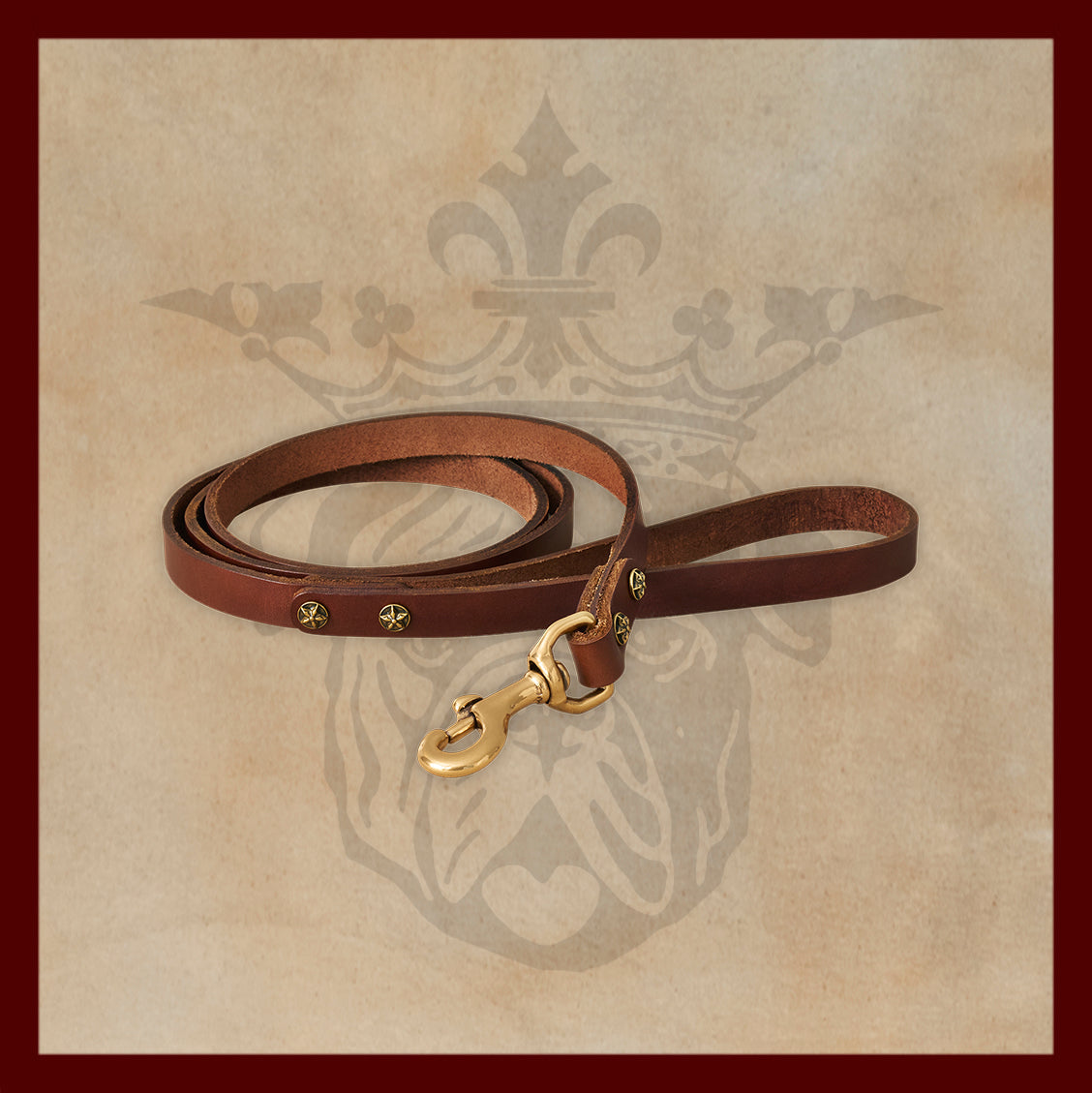 Bubba Medium Brown Leather Dog Leash-Small