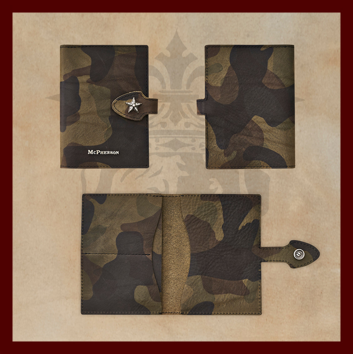 Butch Camouflage Leather Passport Wallet