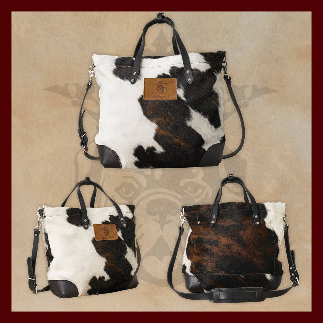 Daisy Ranch Hand Cow Print Tote