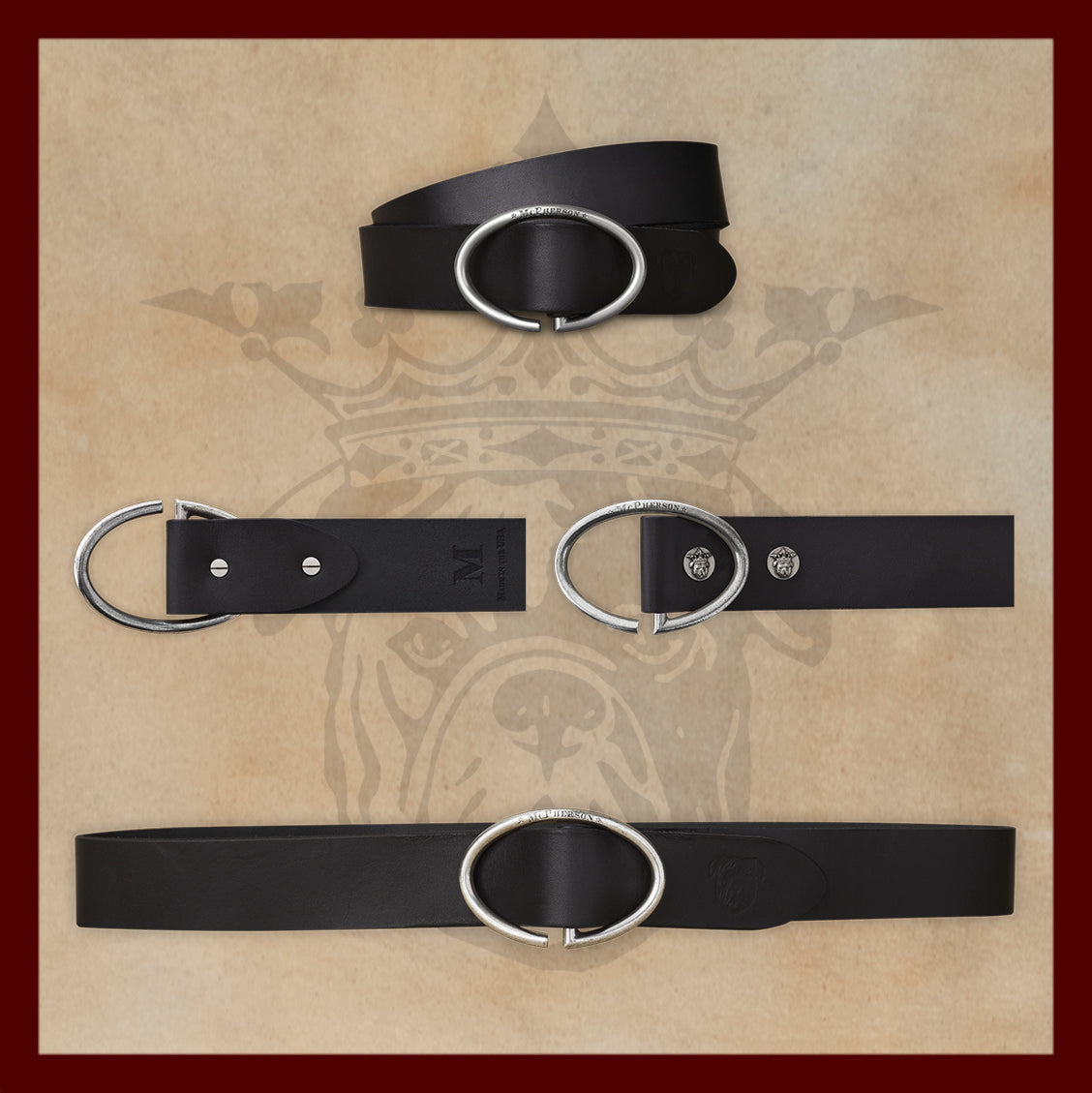 Rufus Elliptic Black Leather Belt