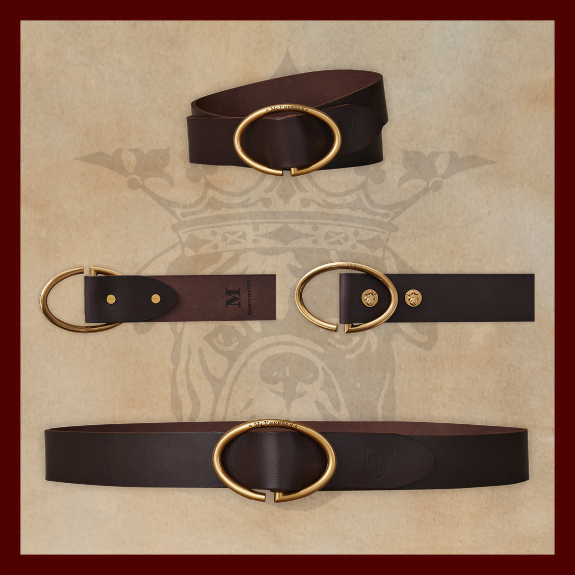 Rufus Elliptic Dark Brown Leather Belt