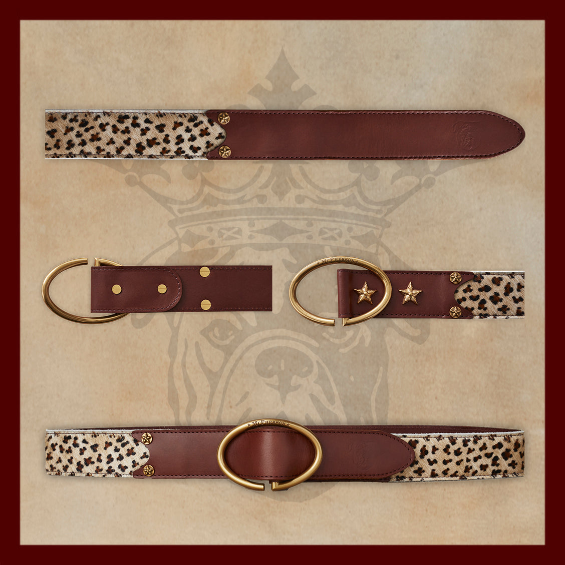 Rufus Elliptic Light Leopard Leather Belt
