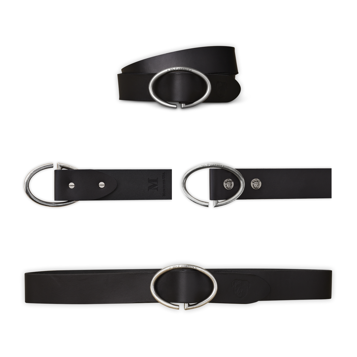Rufus Elliptic Belt Vegetable Tanned Cowhide-Black