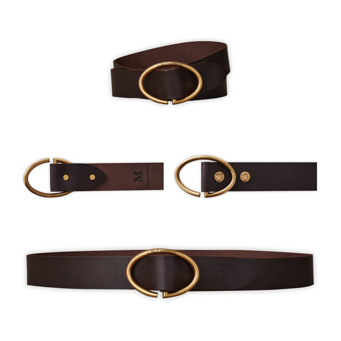 Rufus Elliptic Belt Vegetable Tanned Cowhide-Dark Brown