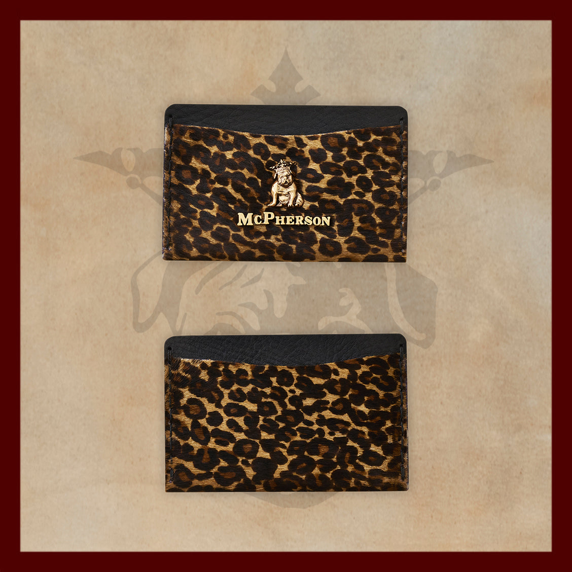 Kyle Dark Leopard Leather Card Wallet