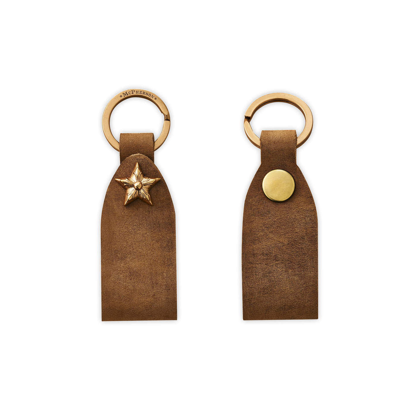 Laddie Belt Loop Ring Distressed Nubuck Cowhide-Chestnut-Gold Hardware