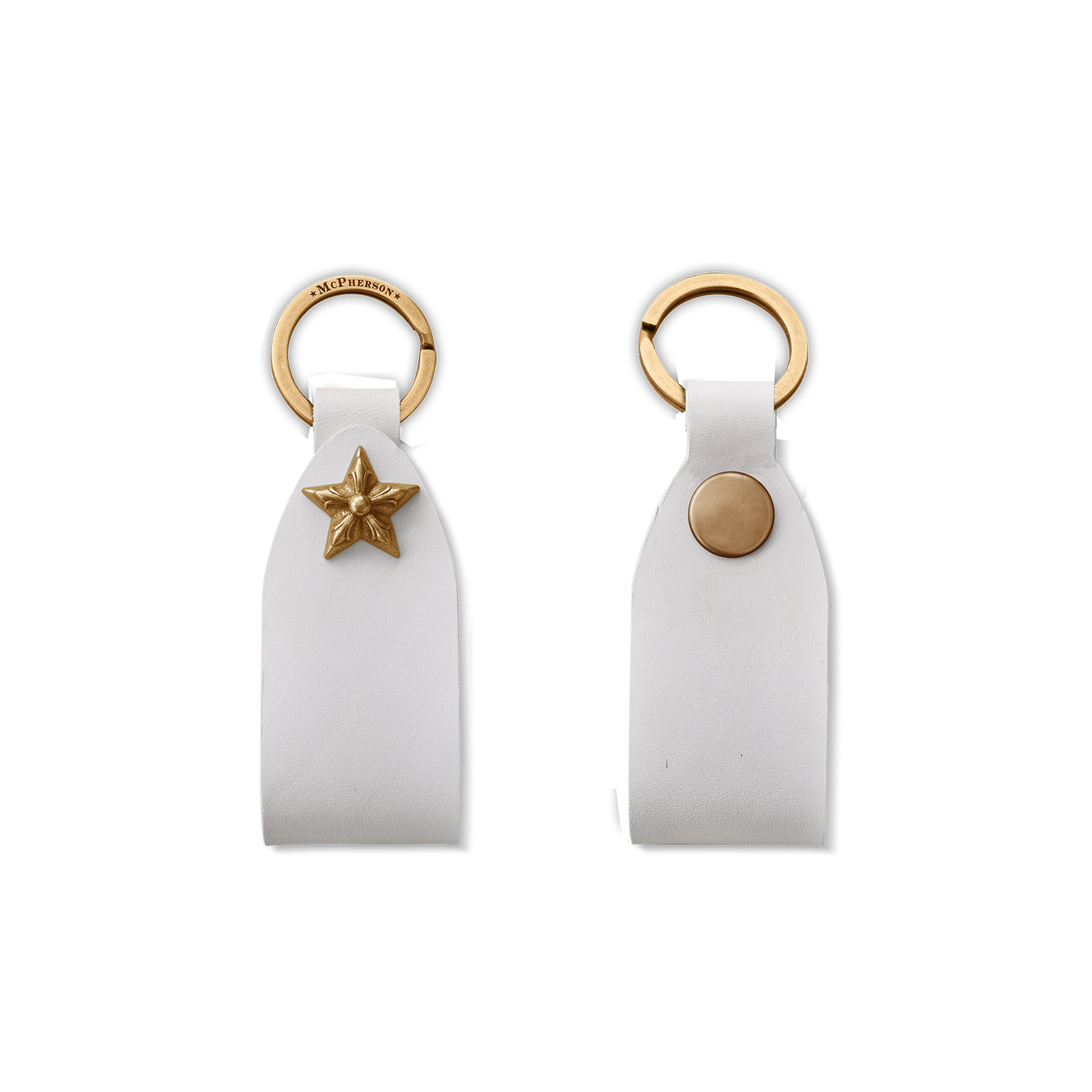 Laddie Belt Loop Ring Vegetable Tanned Cowhide-White-Gold Hardware