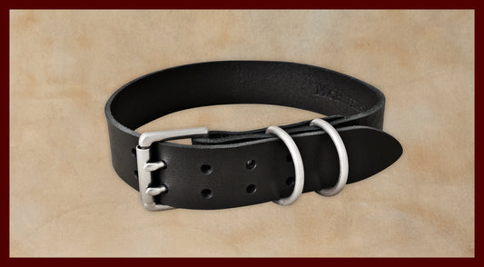 Old Boy Black Dog Collar-Large