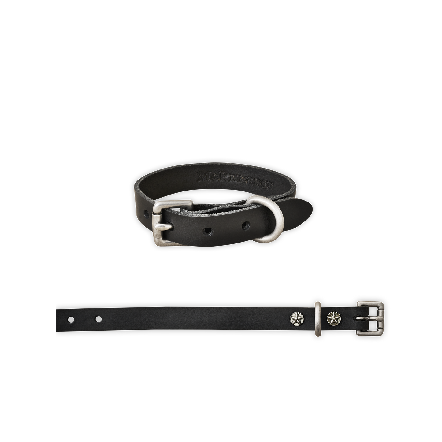 Old Boy Dog Collar Vegetable Tanned Cowhide-Black Small
