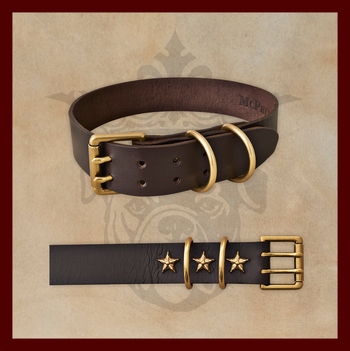 Old Boy Dark Brown Dog Collar-Large