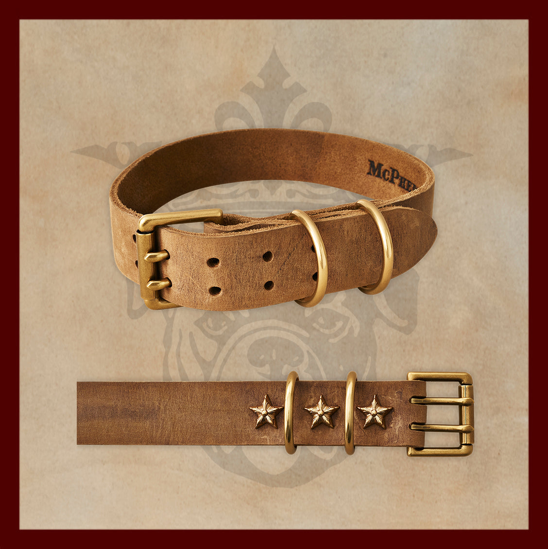 Old Boy Chestnut Dog Collar-Large