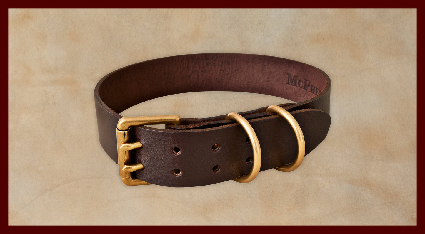 Old Boy Dark Brown Dog Collar-Large
