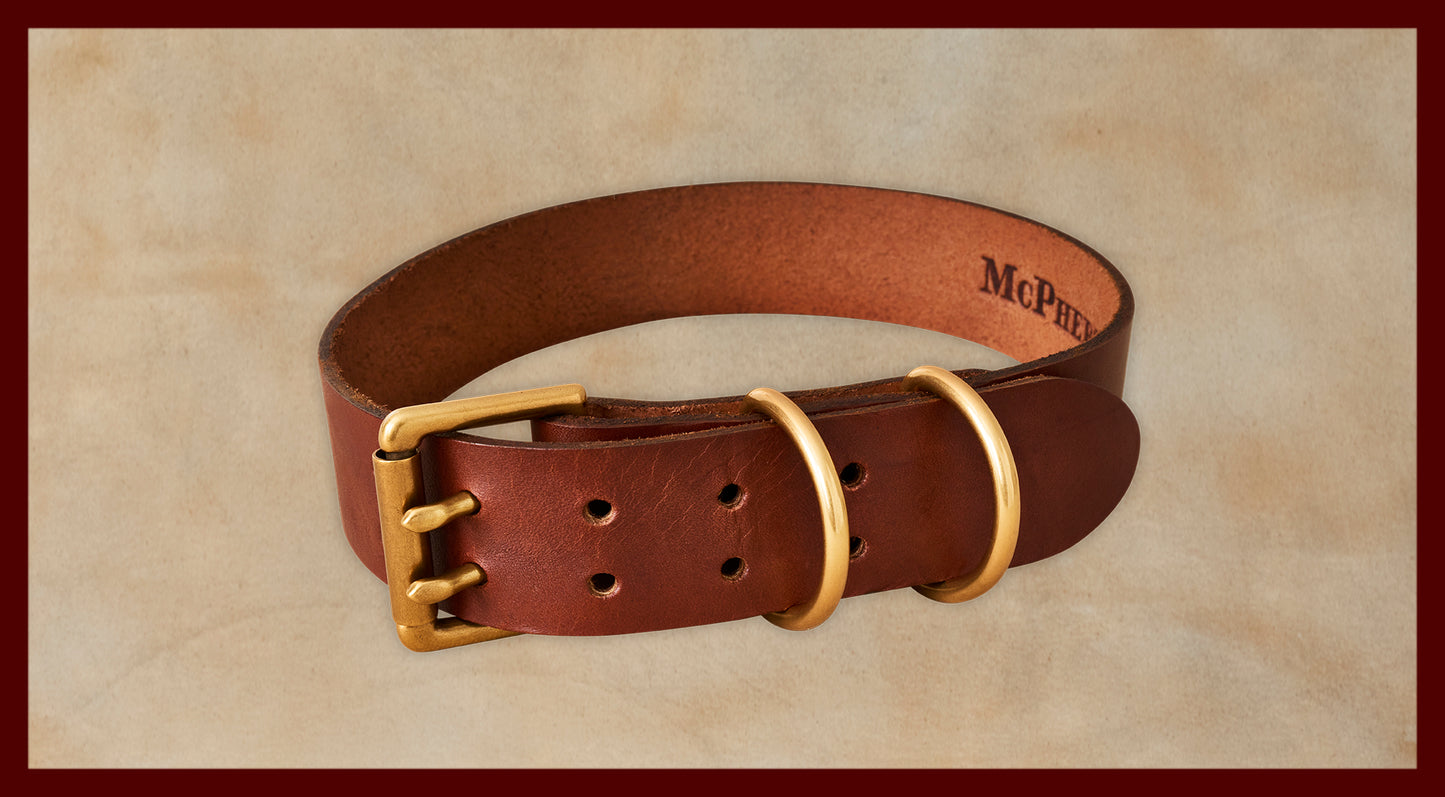 Old Boy Medium Brown Dog Collar-Large