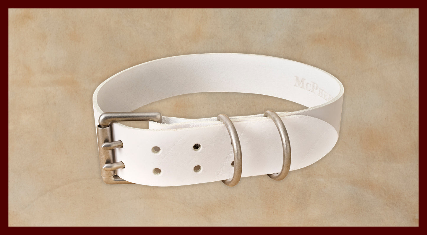 Old Boy White Dog Collar-Large