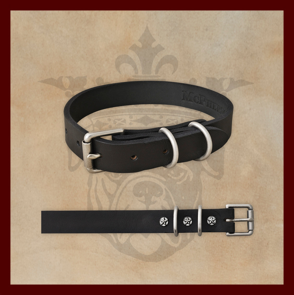 Old Boy Black Dog Collar-Medium