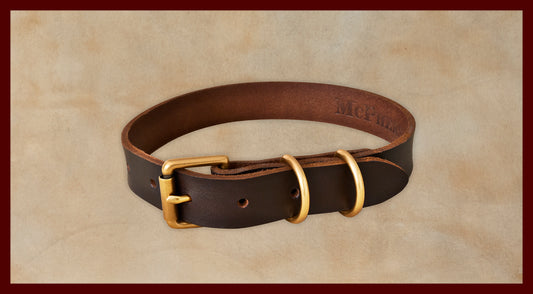 Old Boy Dark Brown Dog Collar-Medium