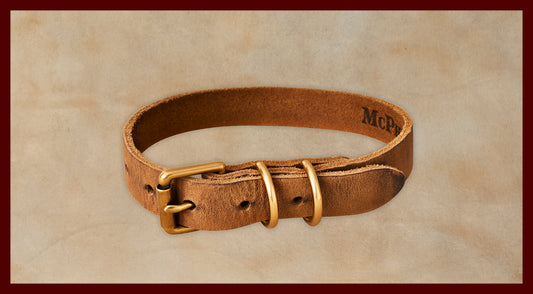 Old Boy Chestnut Dog Collar-Medium