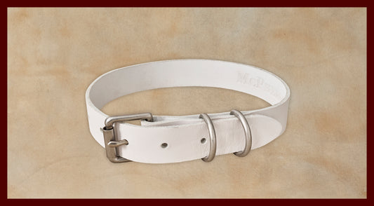Old Boy White Dog Collar-Medium