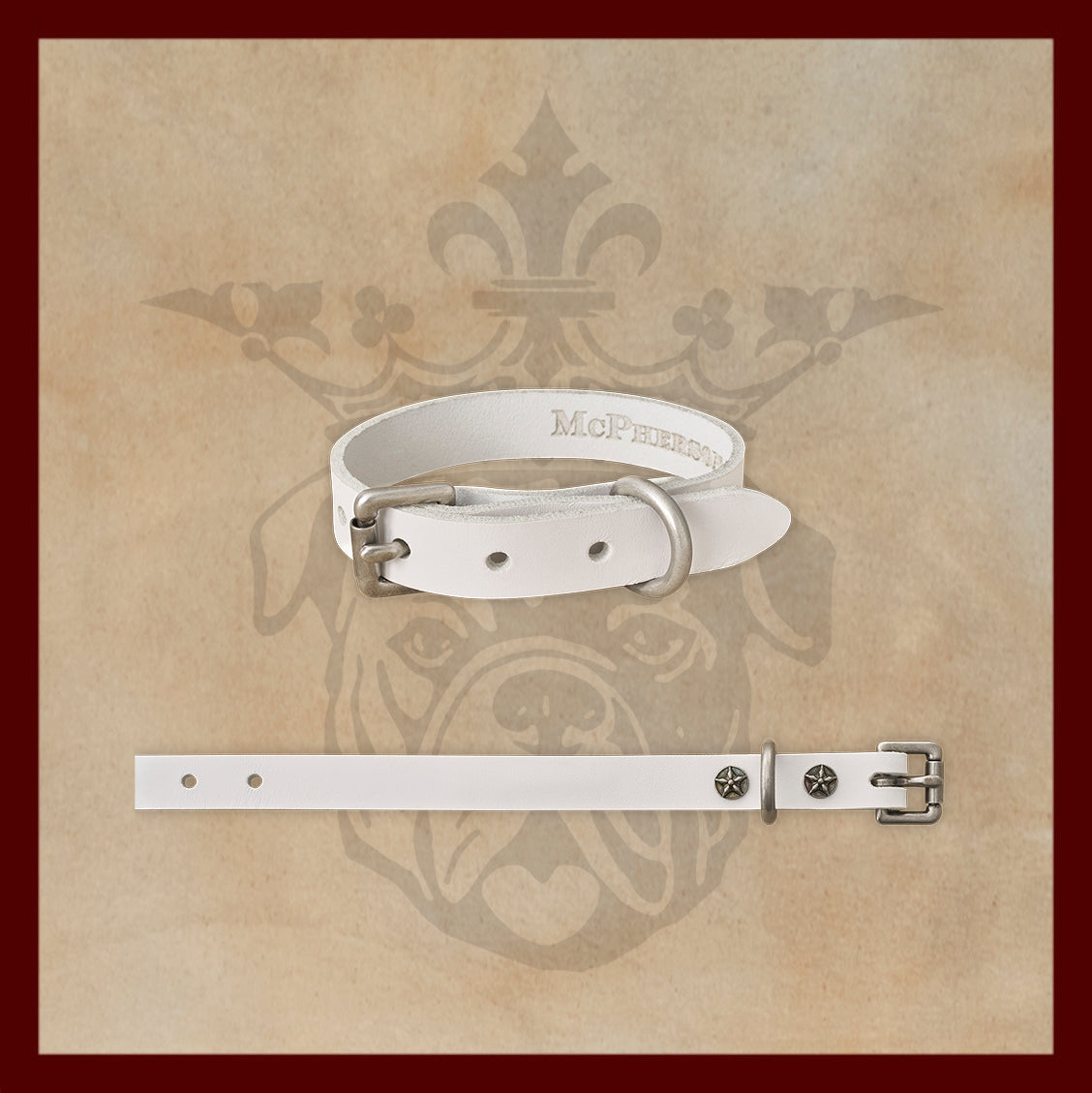 Old Boy White Dog Collar-Small