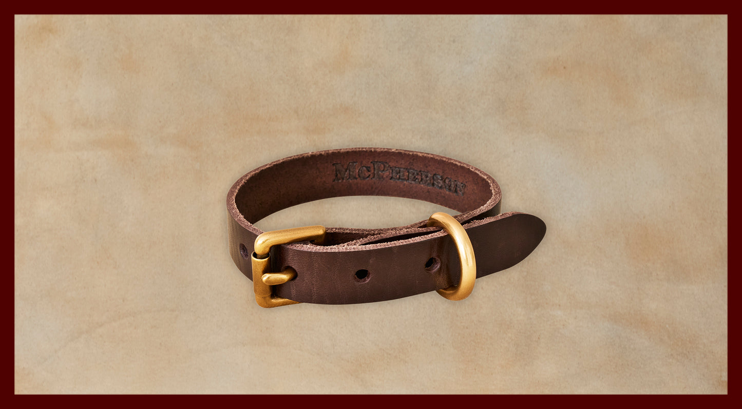 Old Boy Dark Brown Dog Collar-Small