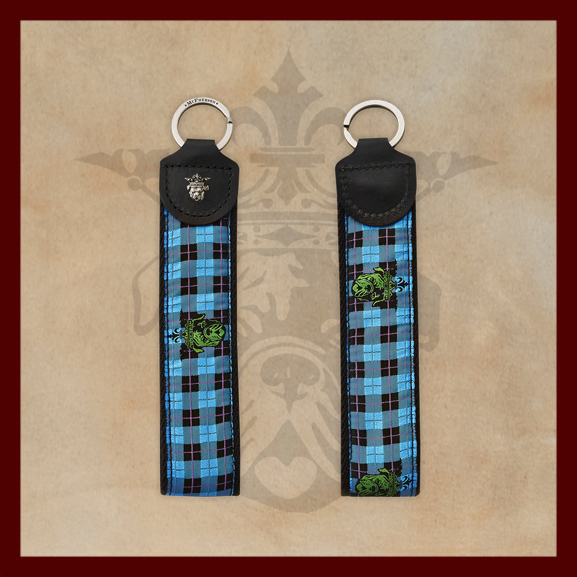 Porter Novelty Blue Plaid Key Fob