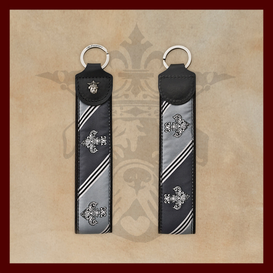 Porter Novelty Fleur de Lis Pattern Key Fob