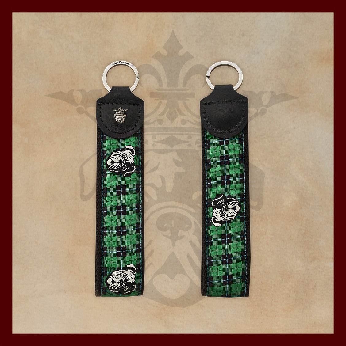 Porter Novelty Green Plaid Key Fob
