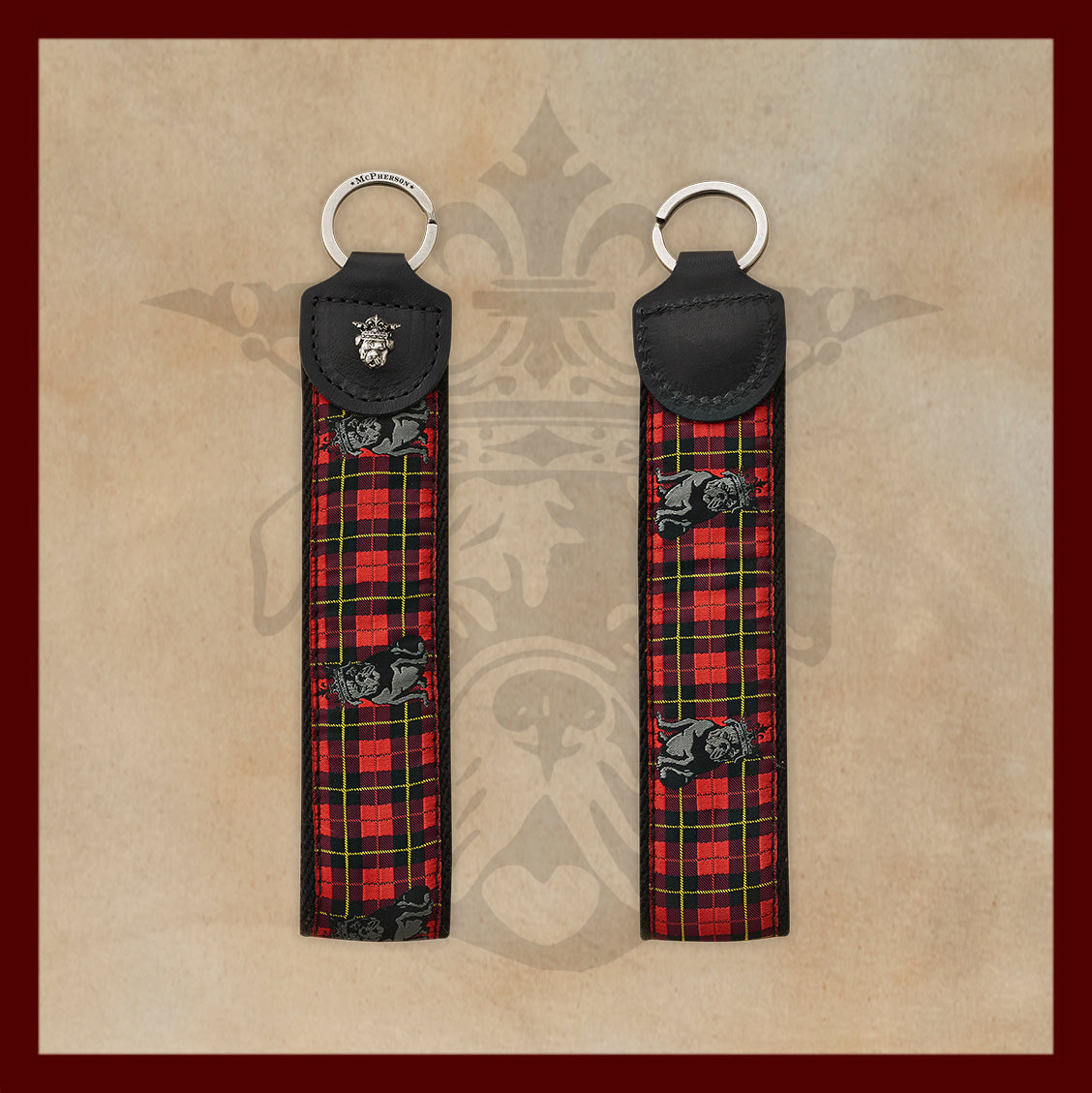 Porter Novelty Red Plaid Key Fob