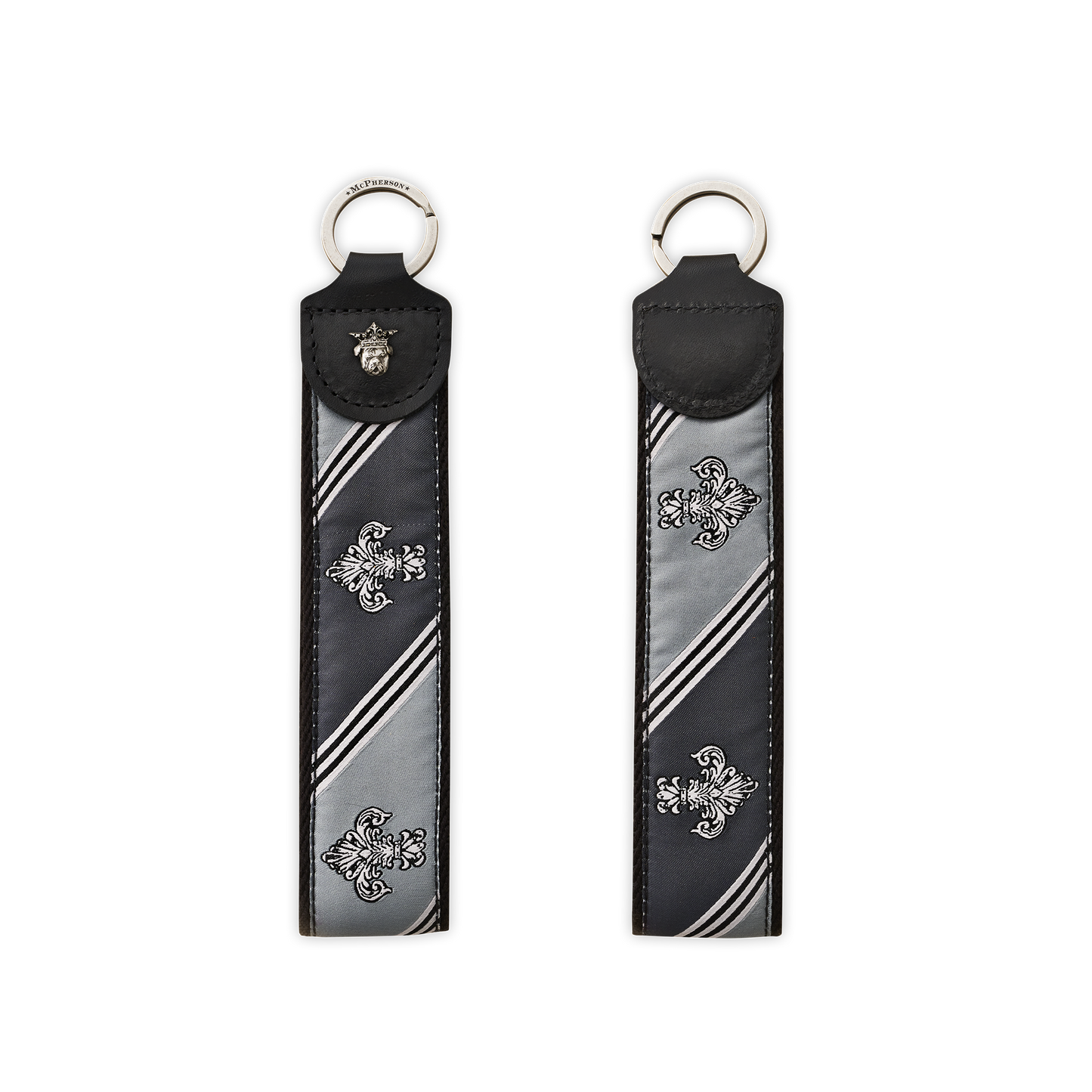 Porter Key Fob Woven Jacquard-Fleur de Lis