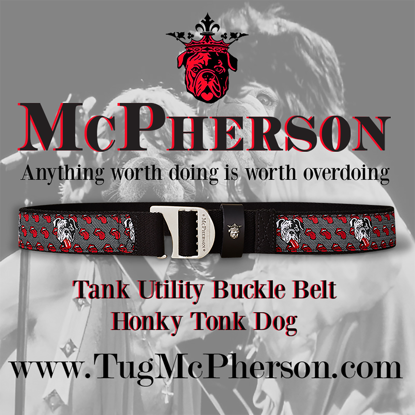 Tank Novelty Honky Tonk Dog Pattern Webbed Utility Belt