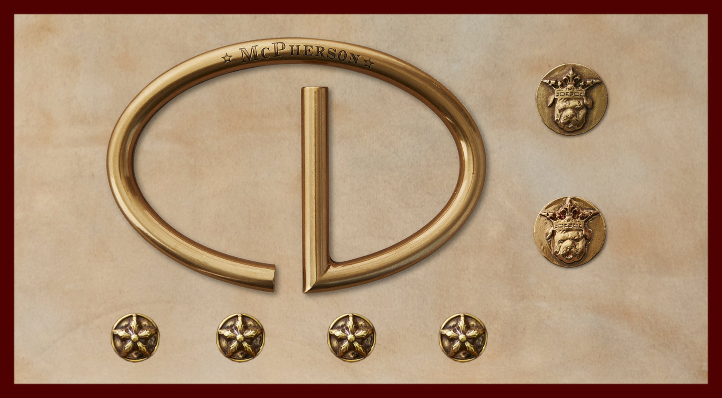 Rufus Gold Elliptic Buckle Set