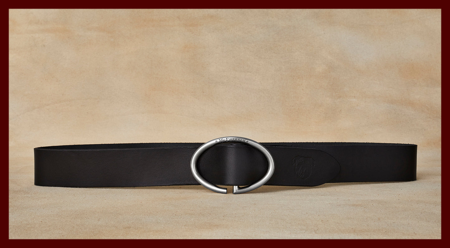 Rufus Elliptic Belt Vegetable Tanned Cowhide-Black