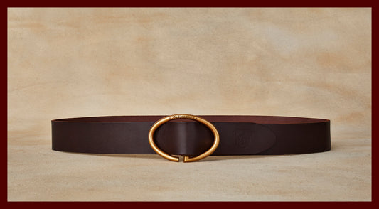 Rufus Elliptic Dark Brown Leather Belt