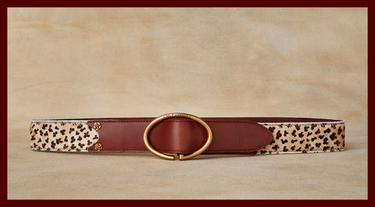 Rufus Elliptic Light Leopard Leather Belt