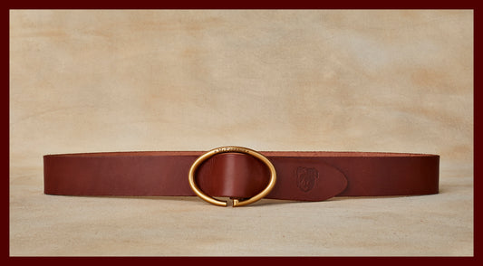 Rufus Elliptic Medium Brown Leather Belt