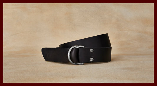 Sarge Black Leather D-Ring Belt