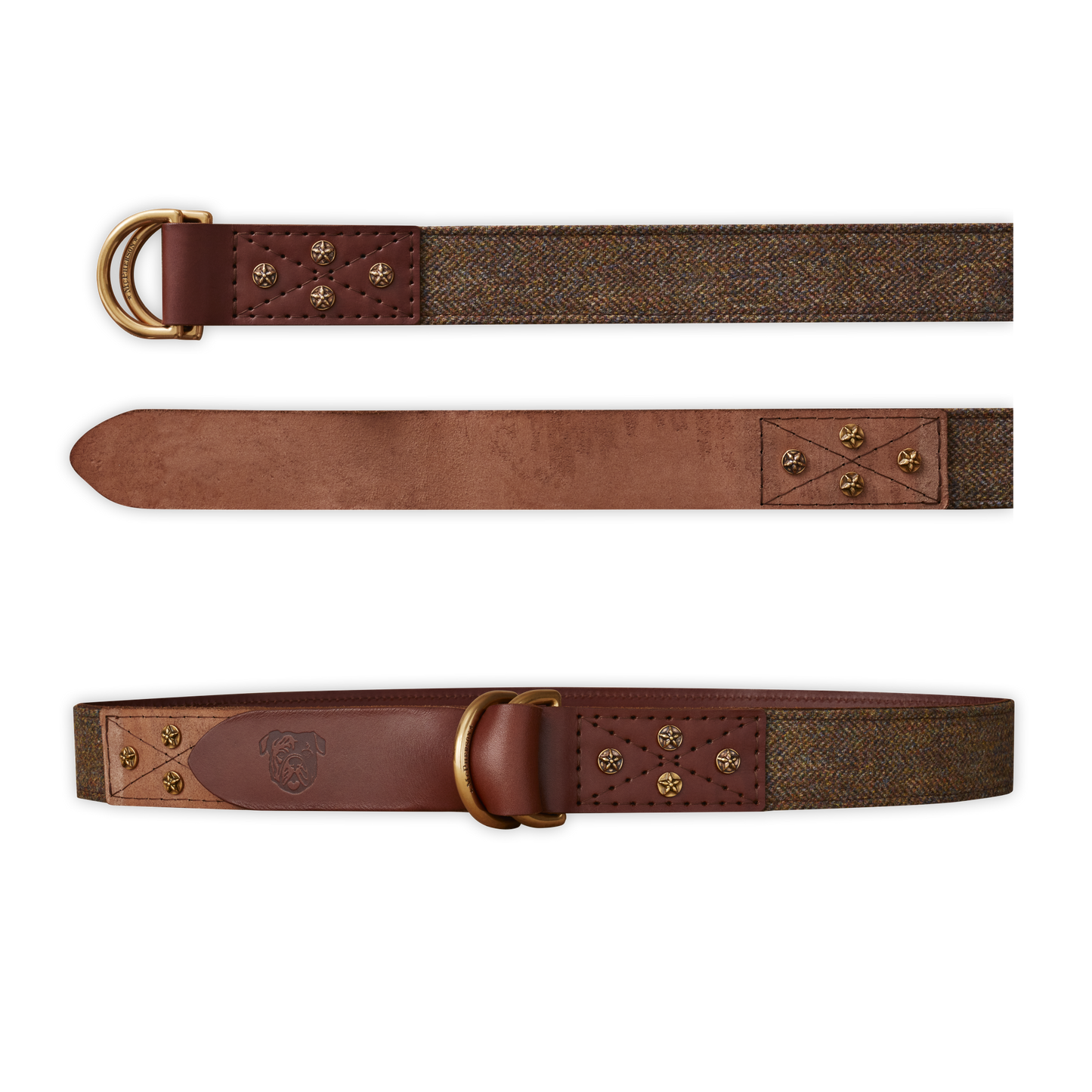 Otis DD Belt Scottish Wool Tweed-Kirkton Brown Herringbone