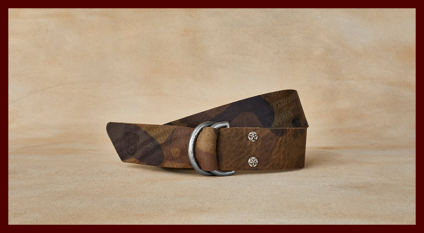 Sarge Camouflage Leather D-Ring Belt