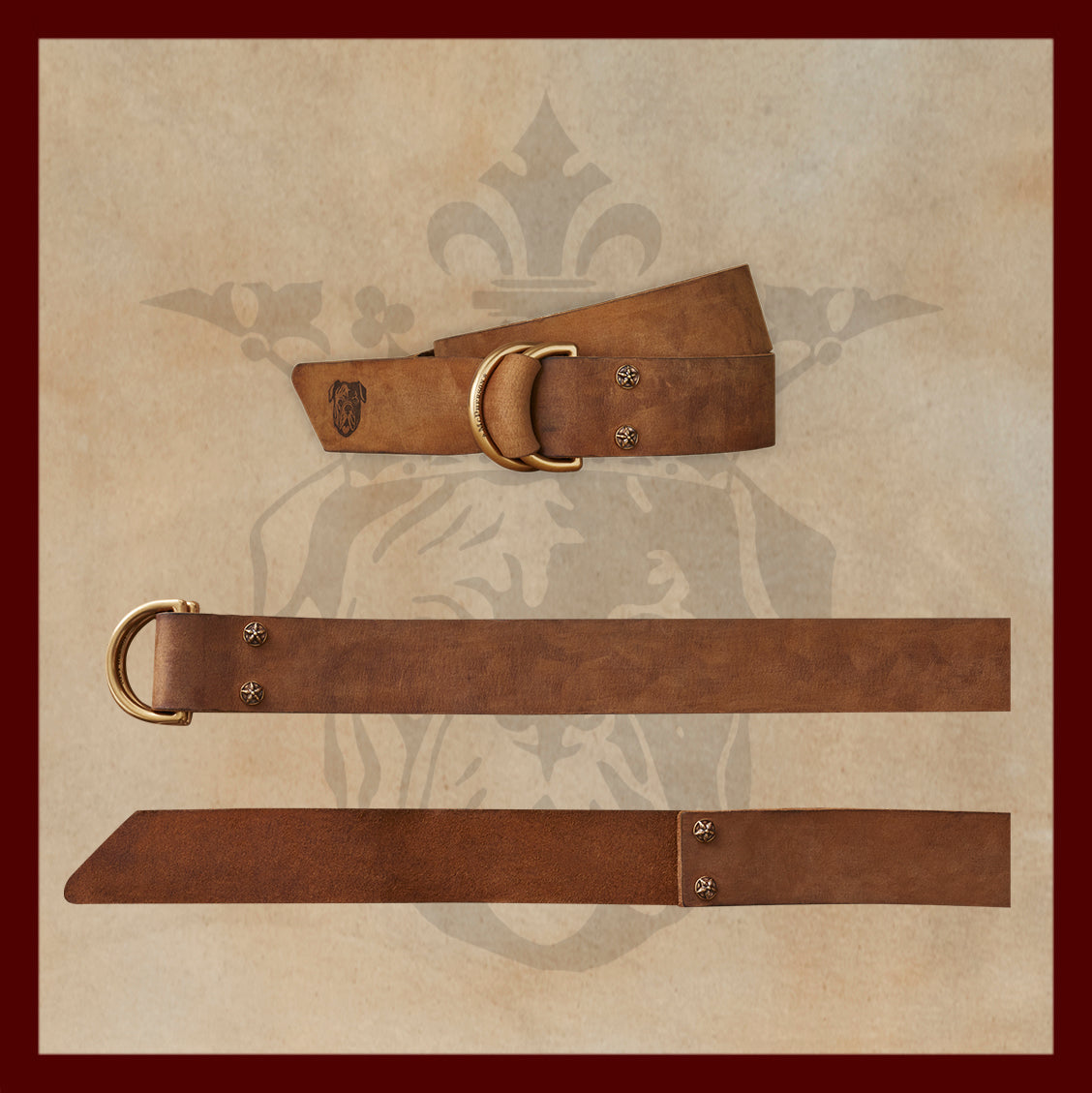 Sarge Chestnut Leather D-Ring Belt