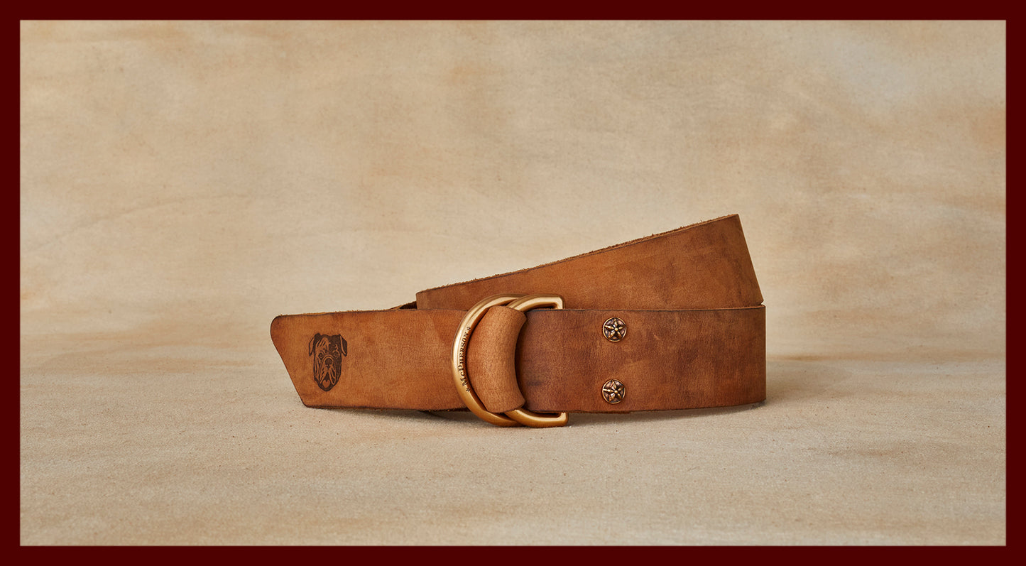 Sarge DD Belt Distressed Nubuck Cowhide-Chestnut
